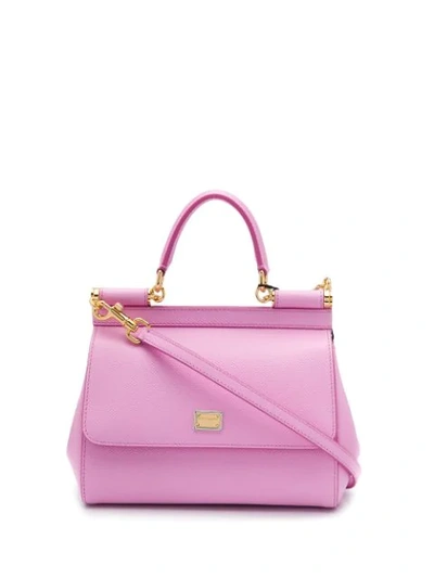 Shop Dolce & Gabbana Small Sicily Tote - Pink