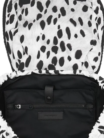 Shop Burberry Logo And Dalmatian Print Nylon Backpack In White