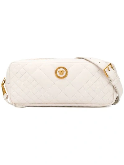 Shop Versace Quilted Belt Bag In White