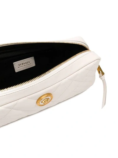 Shop Versace Quilted Belt Bag In White