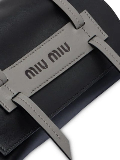 Shop Miu Miu Grace Lux Leather Shoulder Bag In Black