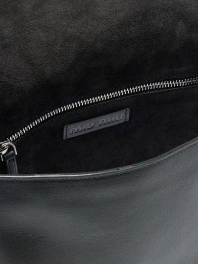 Shop Miu Miu Grace Lux Leather Shoulder Bag In Black
