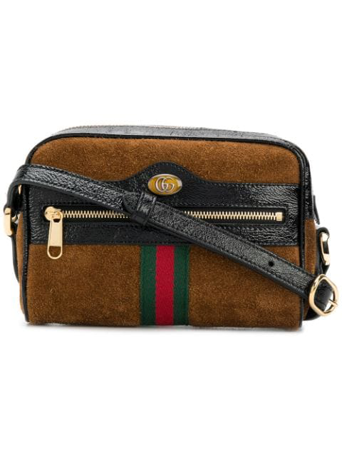 Gucci Ophidia Small Suede & Leather Crossbody Bag - Brown | ModeSens