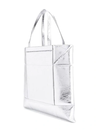 Shop Calvin Klein 205w39nyc Origami Tote In Silver
