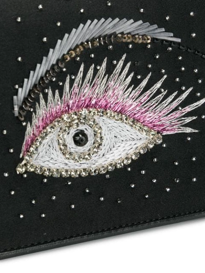 Shop Les Petits Joueurs Embellished Eye Clutch In Black
