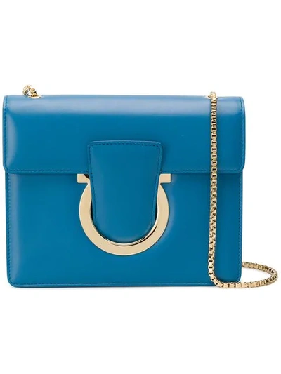Shop Ferragamo Thalia Shoulder Bag In Blue