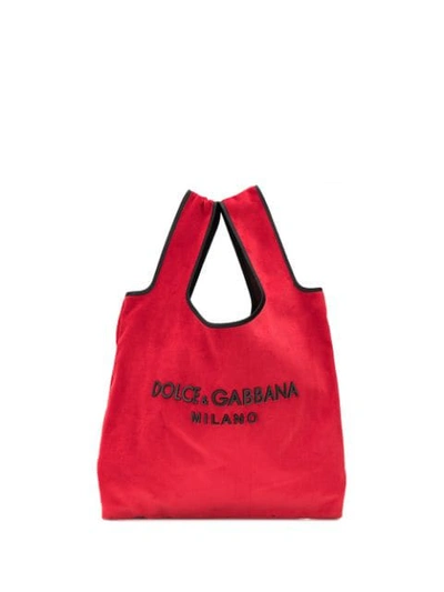 Shop Dolce & Gabbana Market Tote In Red