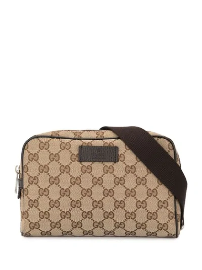 Pre-owned Gucci Gg Supreme Belt Bag In Brown