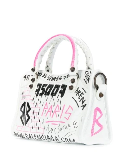 BALENCIAGA CLASSIC MINI CITY AJ TOTE - 白色