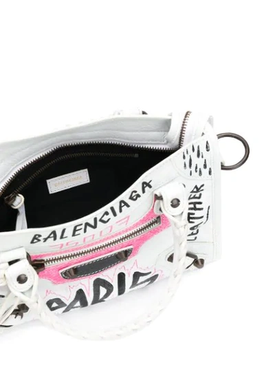 Shop Balenciaga Mini City Aj Tote In White