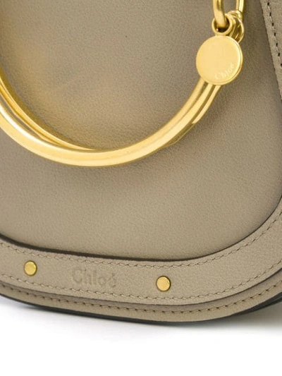 Shop Chloé Nile Bracelet Bag In Grey