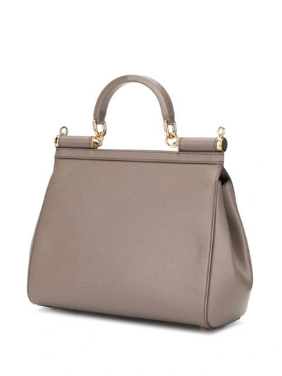 Shop Dolce & Gabbana Top Handle Shoulder Bag In Grey