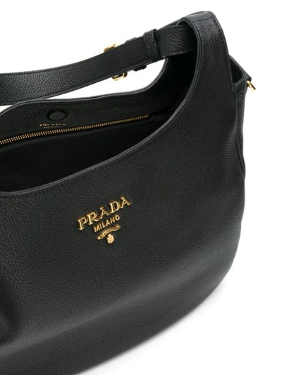 Shop Prada Oversized Hobo Bag In Black