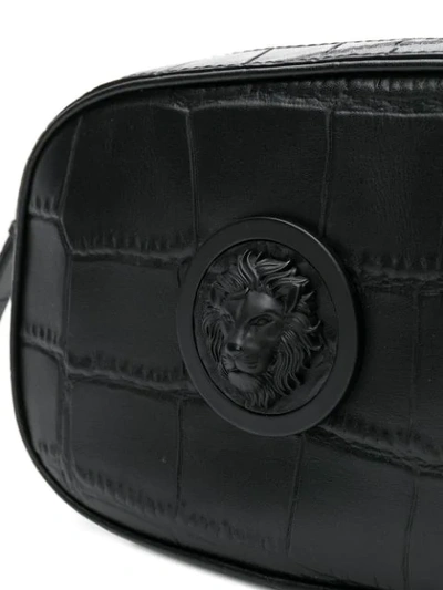Shop Versus Lion Head Crossbody Bag In Black