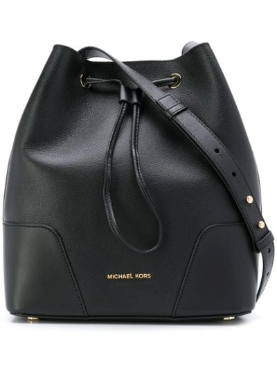 Shop Michael Michael Kors Cary Bucket Bag In Black