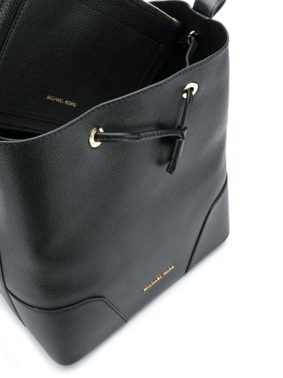 Shop Michael Michael Kors Cary Bucket Bag In Black