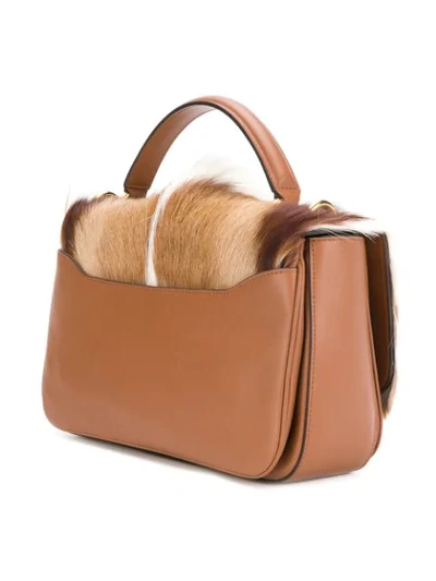 Shop Balmain Small Shoulder Bag Hand In Brown