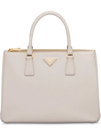 Shop Prada Large Galleria Leather Tote Bag In Neutrals