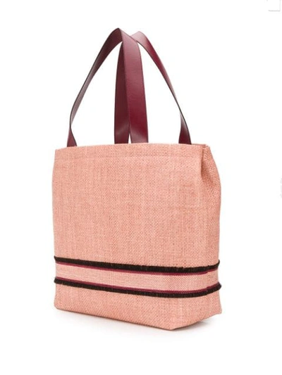 Shop Stella Mccartney Logo Panel Tote Bag In Pink