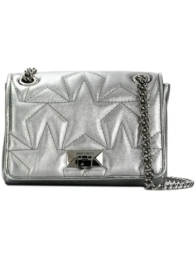 Shop Jimmy Choo Helia Shoulder Bag In Silver