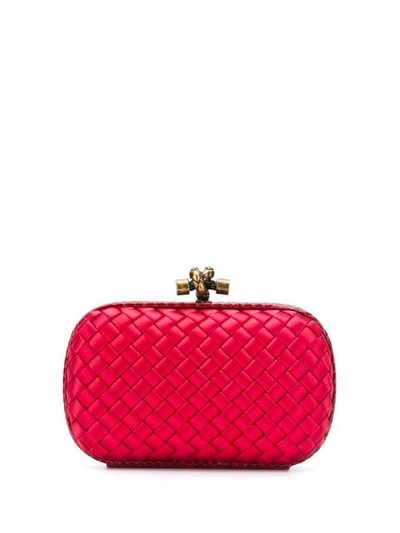 Shop Bottega Veneta Knot Clutch Bag In Red