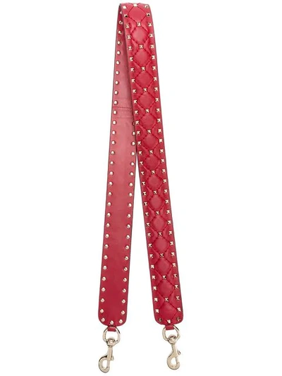 Shop Valentino Rockstud Spike Bag Strap In Red
