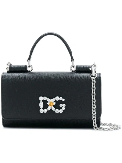 Shop Dolce & Gabbana Mini Sicily Von Bag In Black