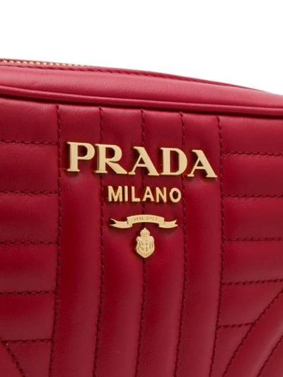 Shop Prada Diagramme Crossbody Bag In Red