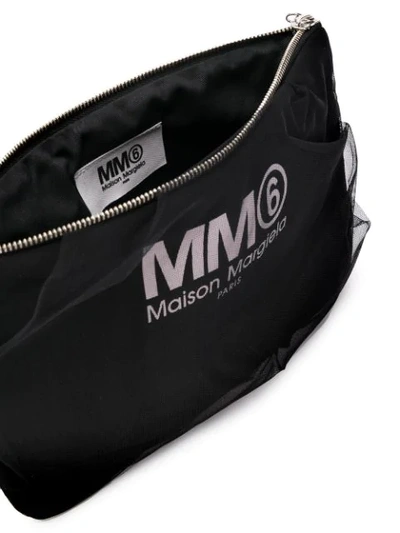 Shop Mm6 Maison Margiela Tulle Clutch Bag In Black