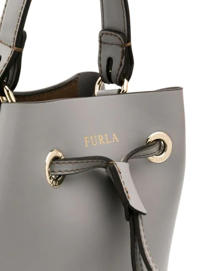 Shop Furla Stacy Small Bucket Bag - Grey