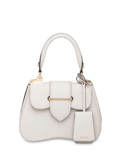 Shop Prada Sidonie Saffiano Leather Bag In White