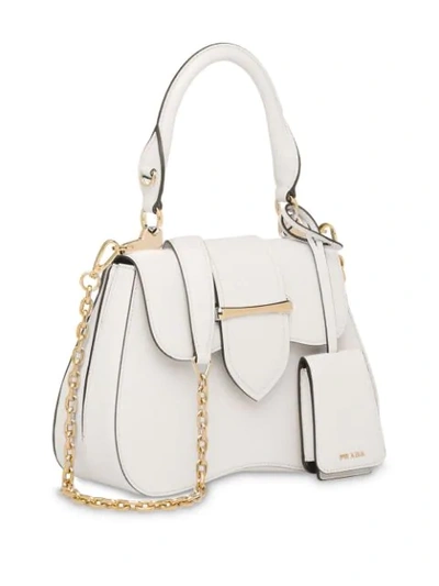 Shop Prada Sidonie Saffiano Leather Bag In White