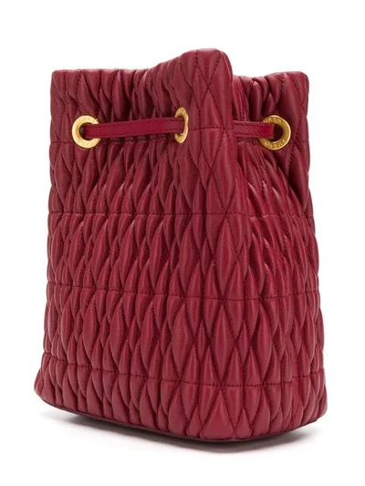 Shop Furla Stasy Cometa Nappa Quilted Bag In Red