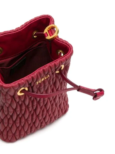 Shop Furla Stasy Cometa Nappa Quilted Bag In Red