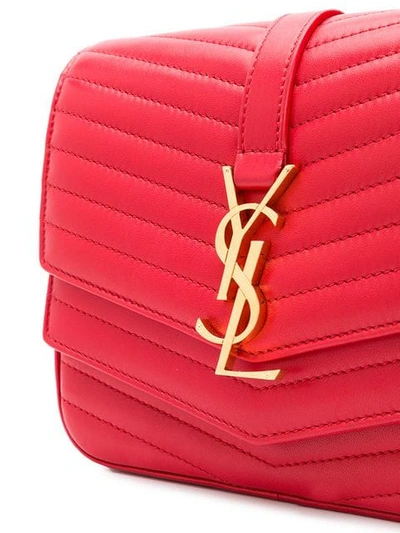 Shop Saint Laurent Small Sulpice Shoulder Bag In Red