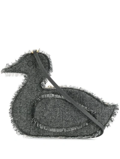 Shop Thom Browne Donegal Flat Duck Clutch In Grey