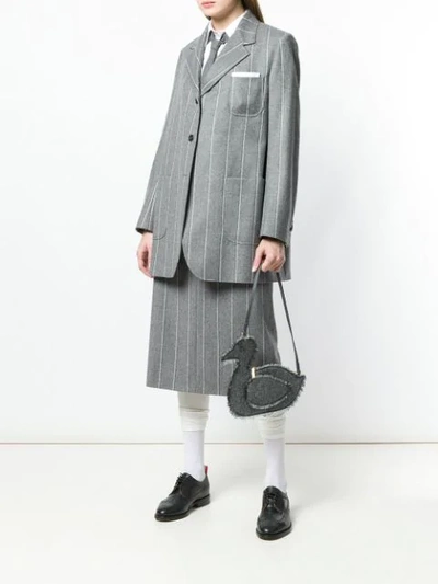 Shop Thom Browne Donegal Flat Duck Clutch In Grey