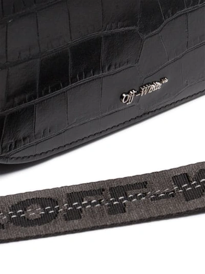 Shop Off-white Black Crocodile Embossed Leather Camera Bag