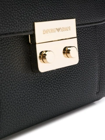 Shop Emporio Armani Foldover Top Crossbody Bag In Black