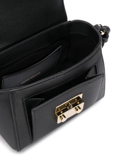 Shop Emporio Armani Foldover Top Crossbody Bag In Black