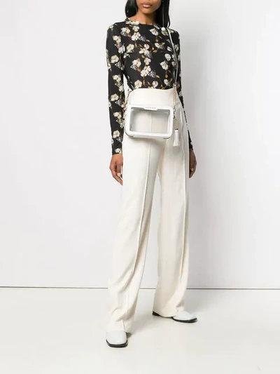 Shop Michael Michael Kors White Leather Trim Crossbody Bag - Neutrals