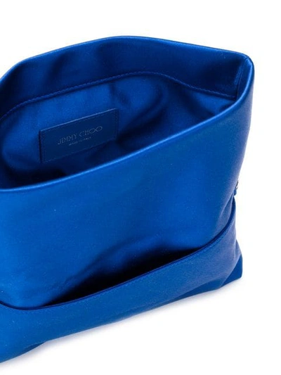 Shop Jimmy Choo Titania Clutch Bag In Blue