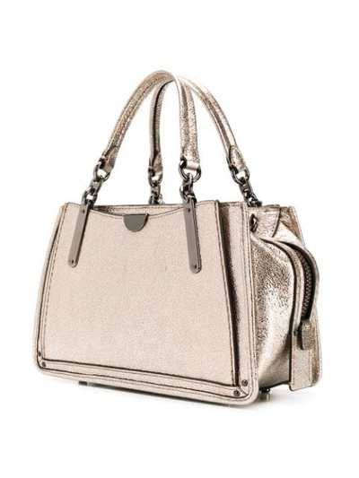 Shop Coach Dreamer Crinkled Satchel Bag In Metallic
