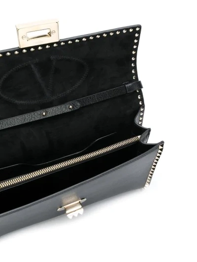Shop Valentino Garavani Rockstud Trim Shoulder Bag In Black