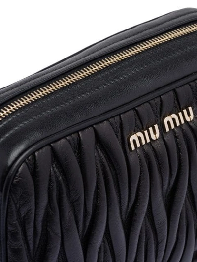 Shop Miu Miu Matelassé Shoulder Bag In F0002 Black