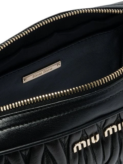 Shop Miu Miu Matelassé Shoulder Bag In F0002 Black