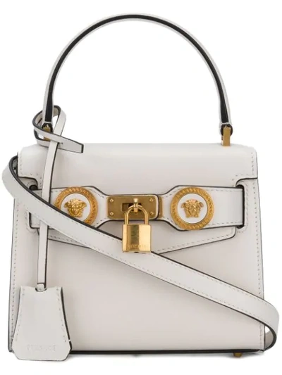 Shop Versace Medusa Lock Shoulder Bag - White