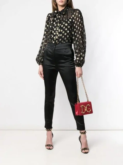 Shop Dolce & Gabbana Foldover Logo Shoulder Bag In Red