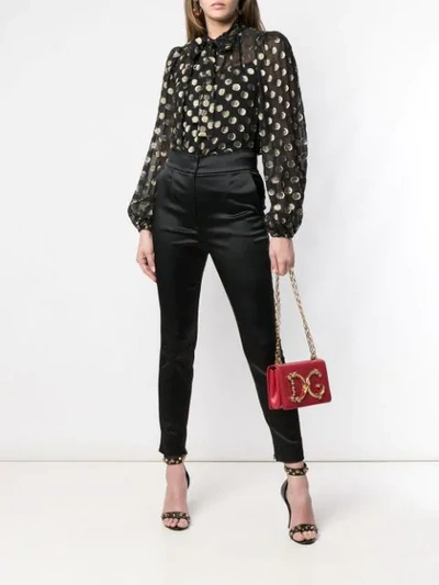Dolce & Gabbana Foldover Logo Shoulder Bag In Red