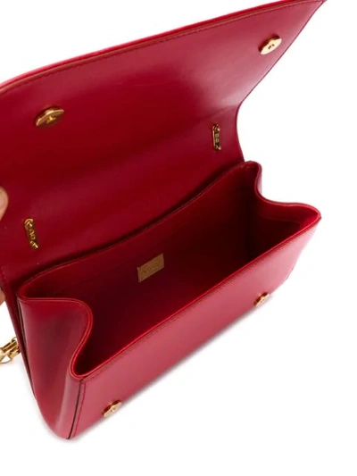 Shop Dolce & Gabbana Foldover Logo Shoulder Bag In Red